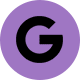 A purple circle with the letter g in it.