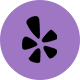 A purple circle with a black five pointed star in the middle.